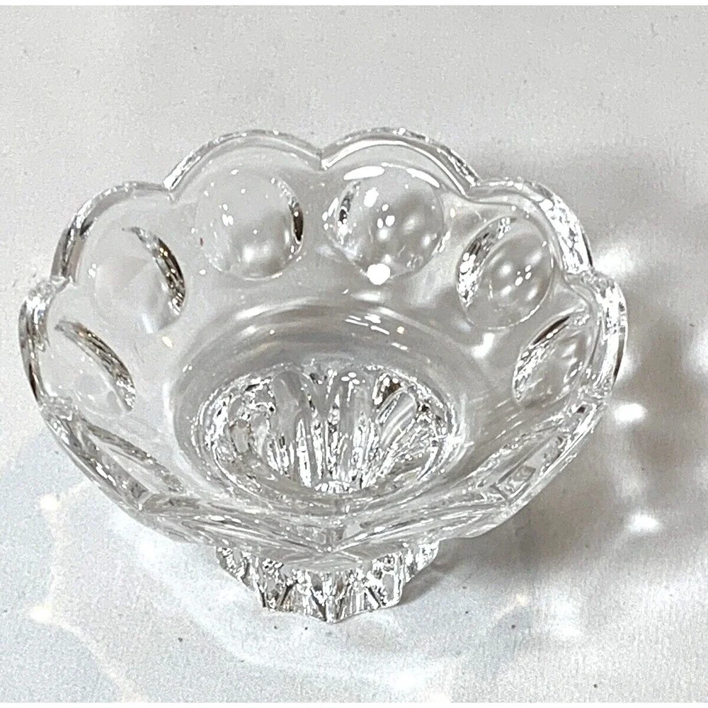 Gorham Candle Holder‎ Crystal Vintage Round Pedestal 4 inch wide Taper Ball